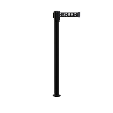 Retractable Belt Fixed Stanchion, 2ft Black Post  11ft. Line...Belt